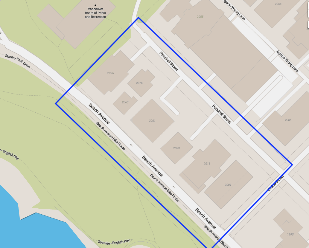 Beach Ave 2000 Block Google Map